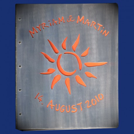 Metallordner aus Aluminium als Hochzeitsgeschenk